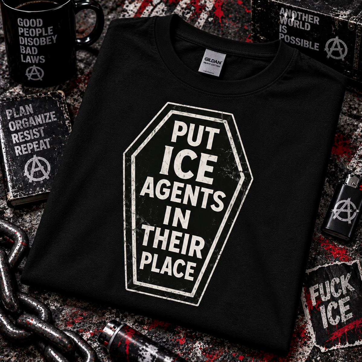 Put ICE Agents In Their Place - Coffin Graphic Protest Tee