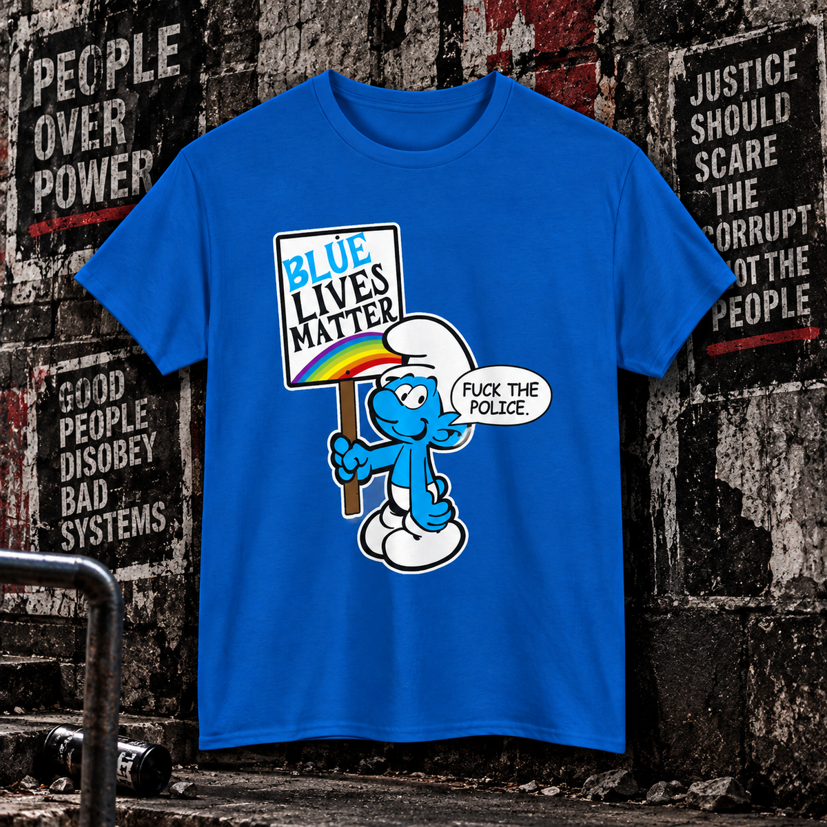 Blue Lives Matter – Smurf Protest Tee