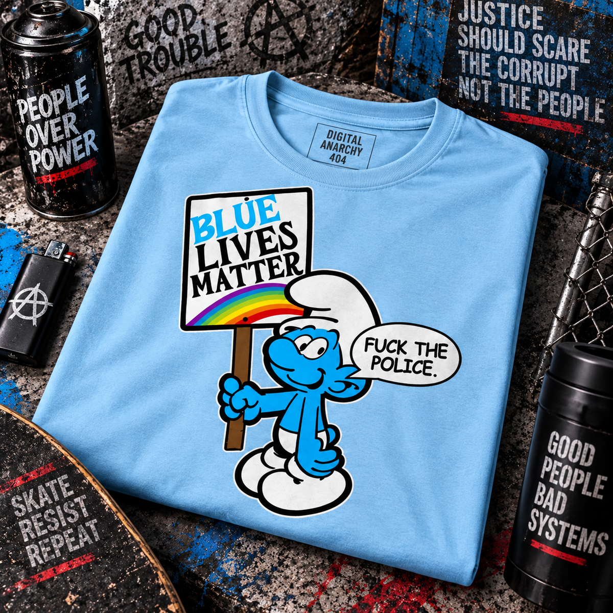 Blue Lives Matter – Smurf Protest Tee