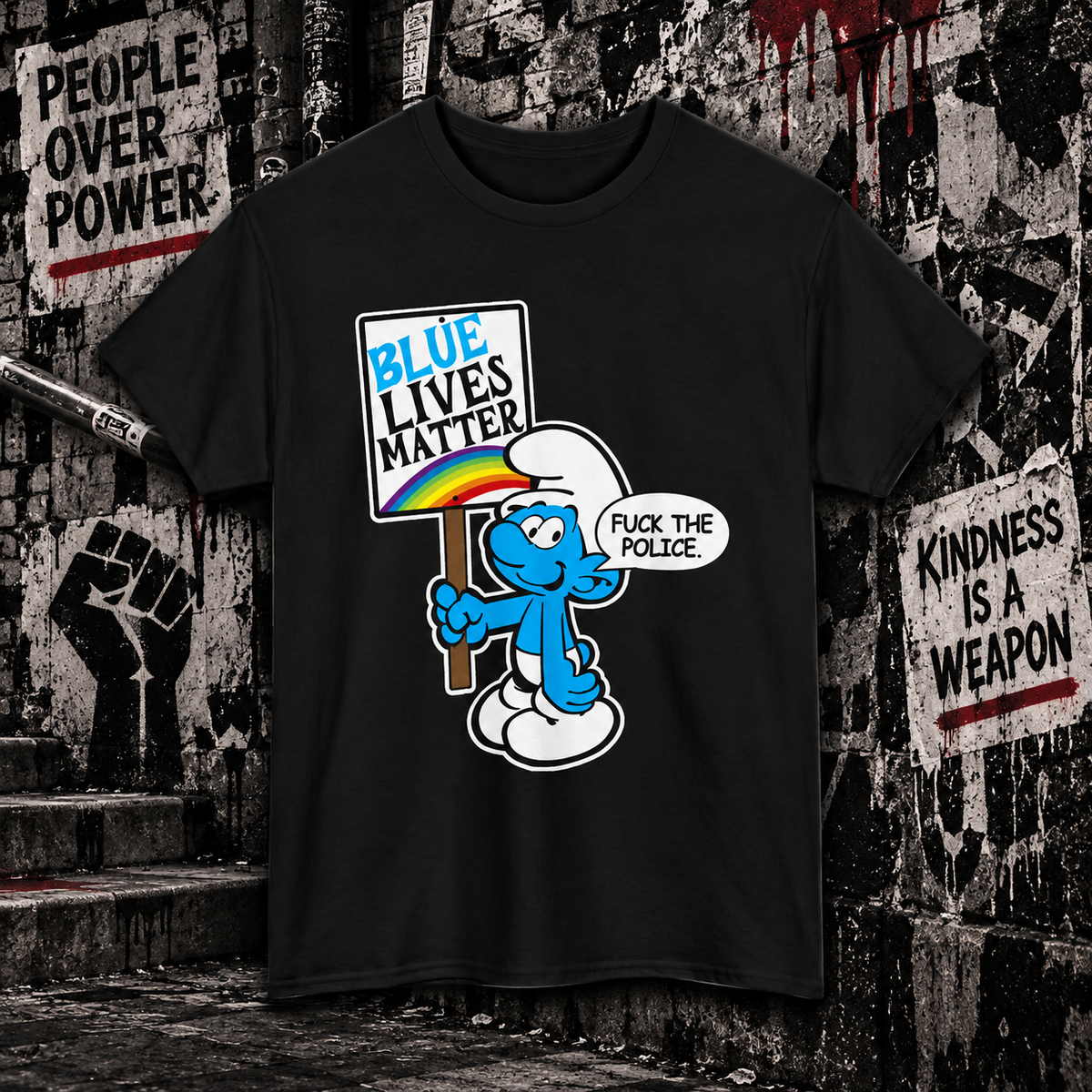 Blue Lives Matter – Smurf Protest Tee