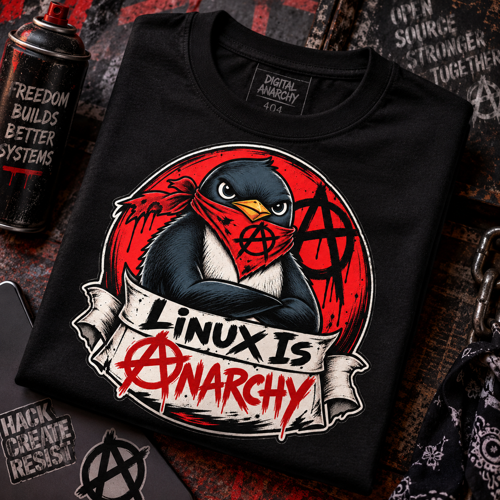 Linux Is Anarchy - Penguin Tech Tee
