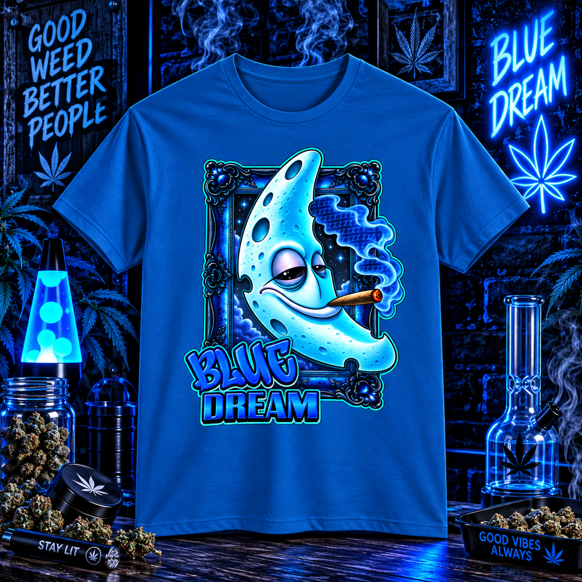 Blue Dream - Smoky Moon Graphic Shirt