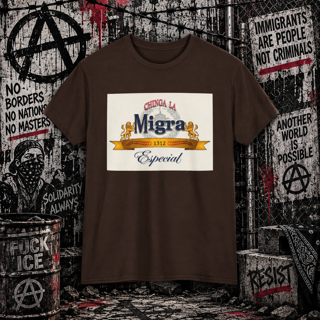 Chinga La Migra - Vintage Cerveza Style Graphic Tee
