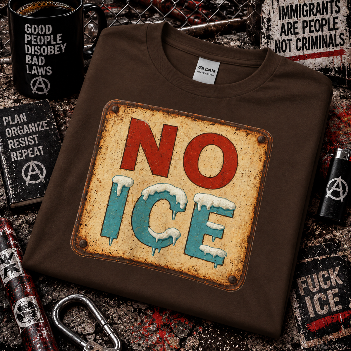 NO ICE - Vintage Protest Tee