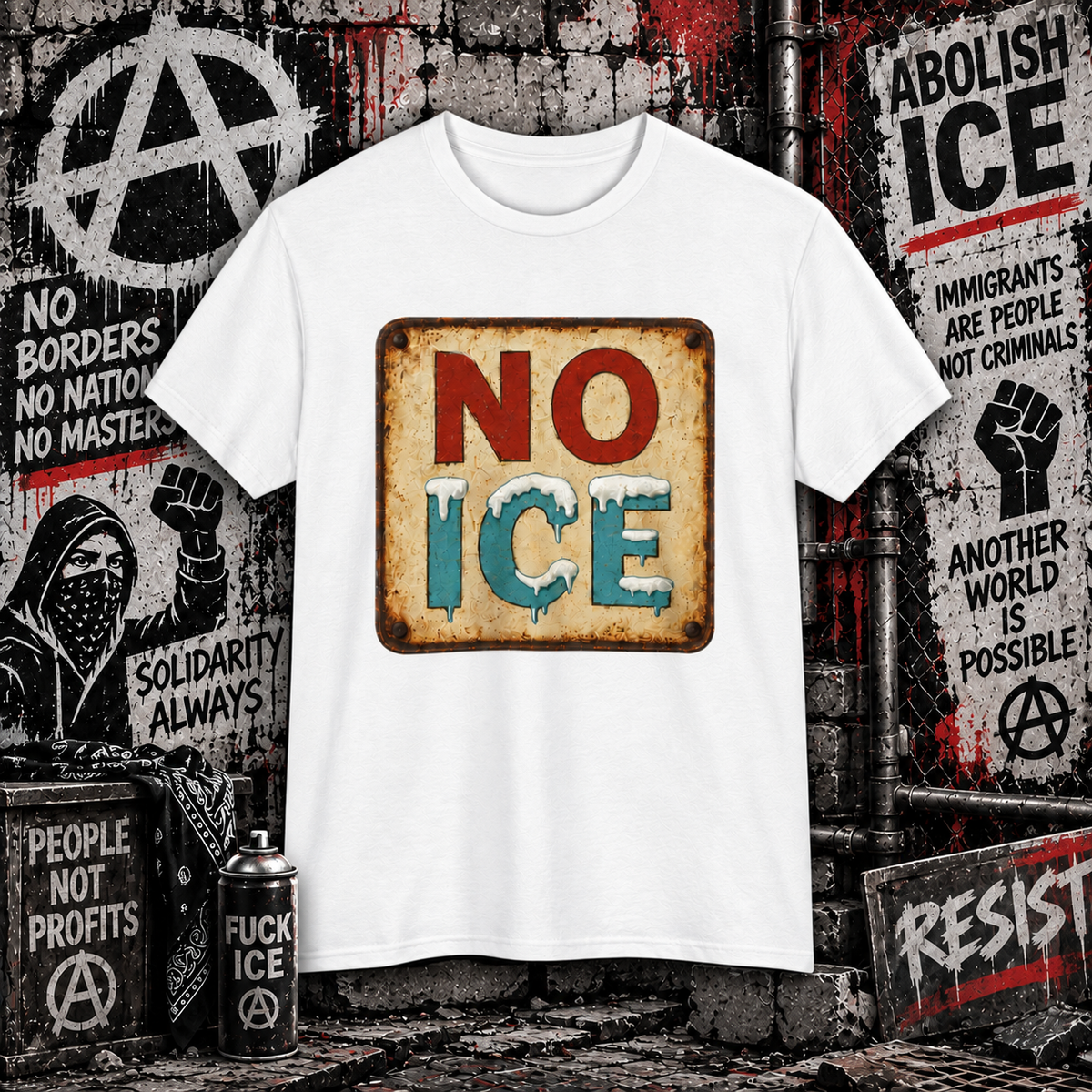 NO ICE - Vintage Protest Tee