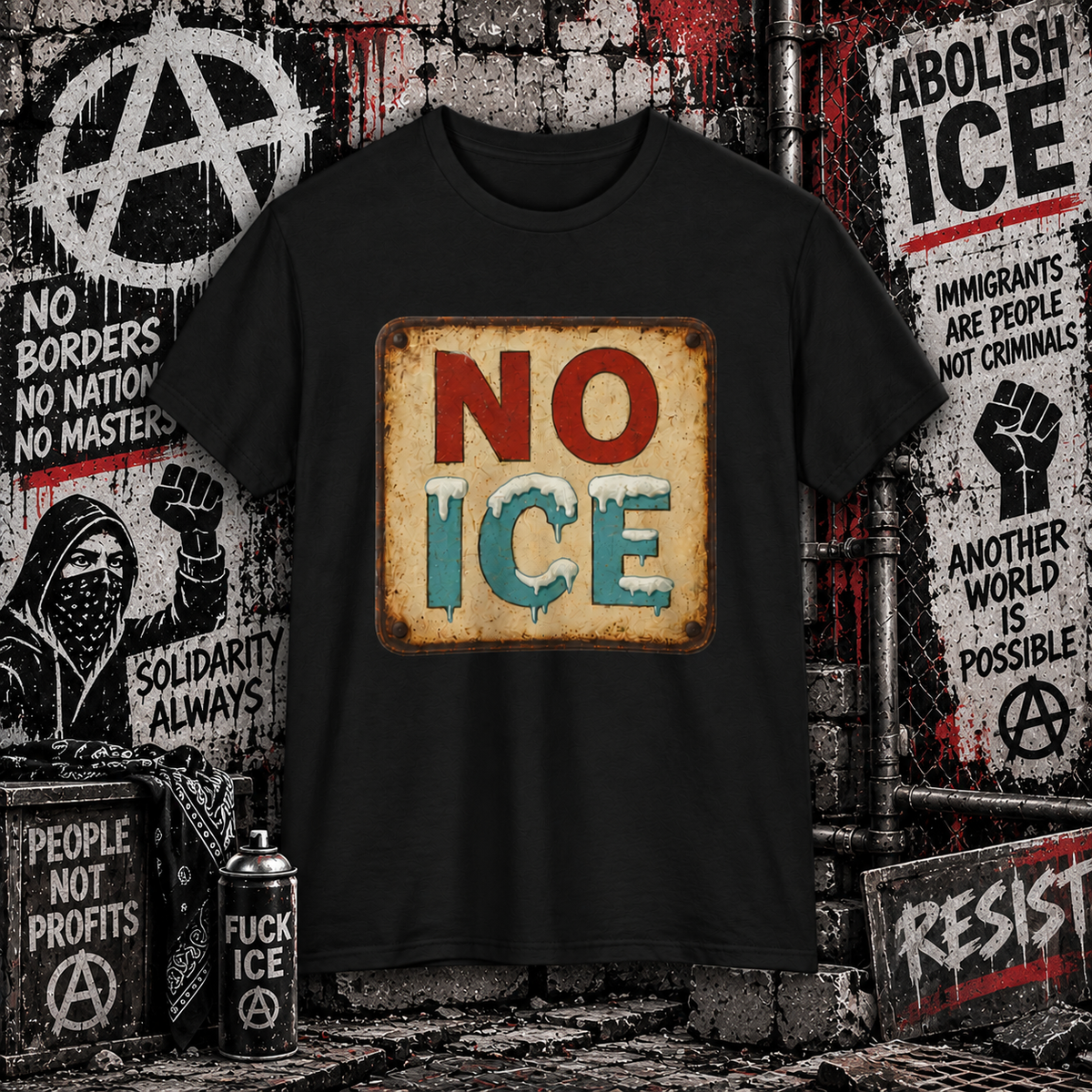 NO ICE - Vintage Protest Tee
