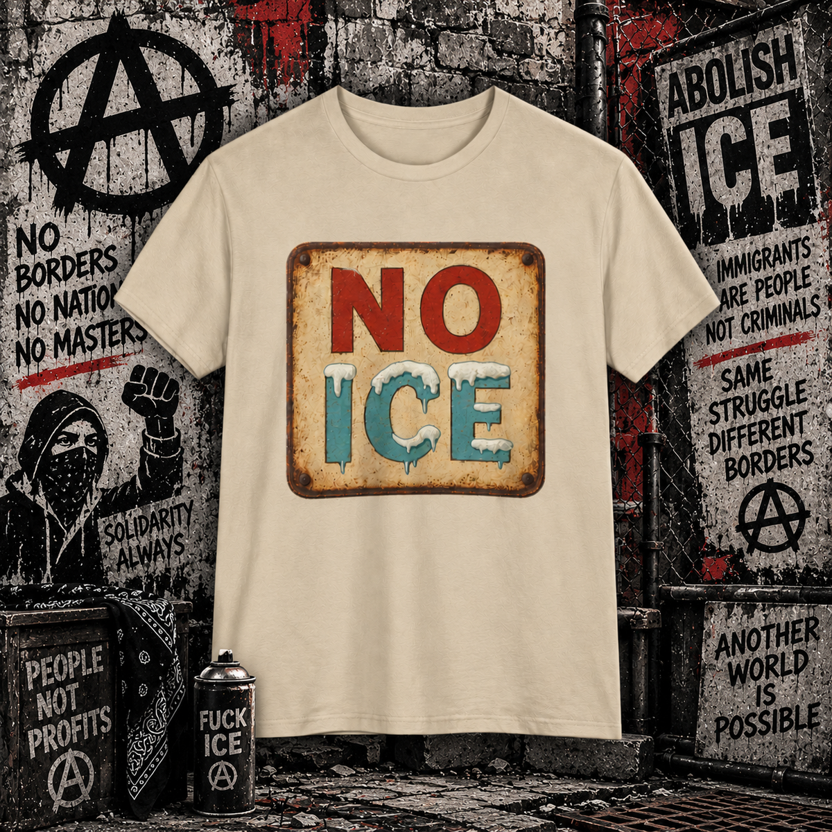 NO ICE - Vintage Protest Tee