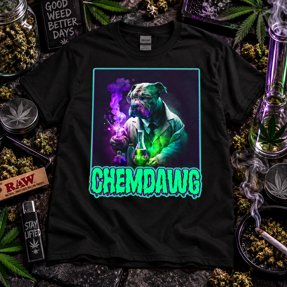 ChemDawg - Bulldog Psychedelic Smoke Graphic Tee