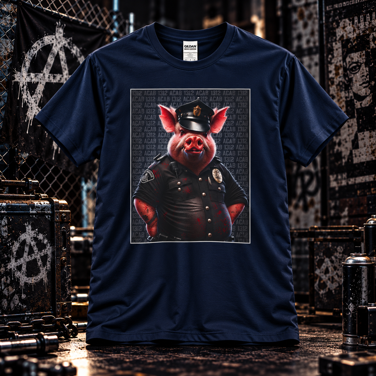 1312 – Pig in Uniform Anti-Authority T-Shirt