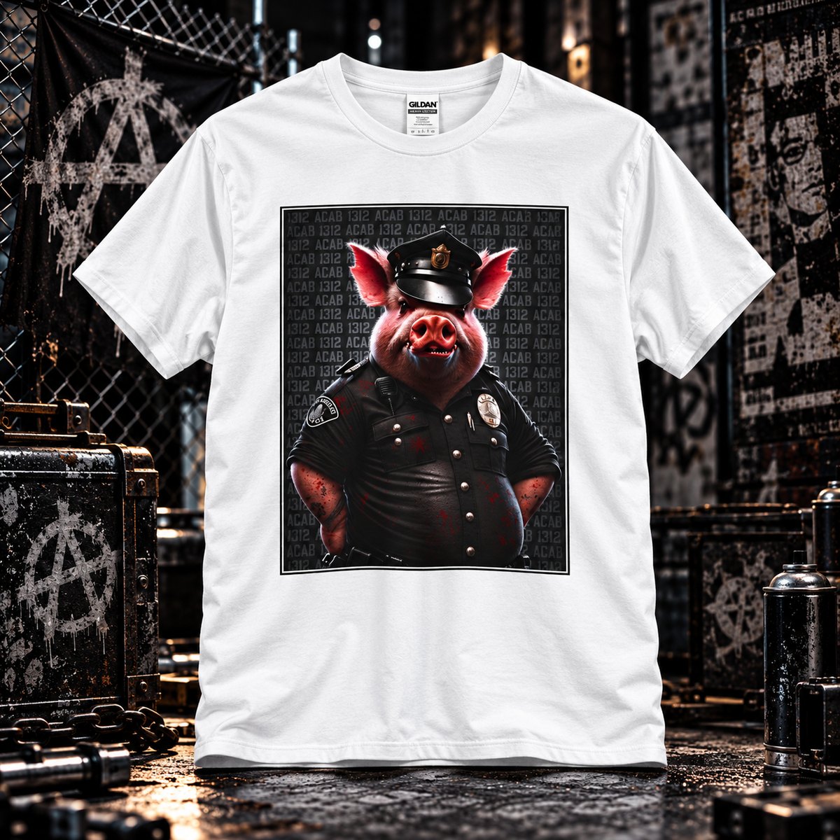 1312 – Pig in Uniform Anti-Authority T-Shirt