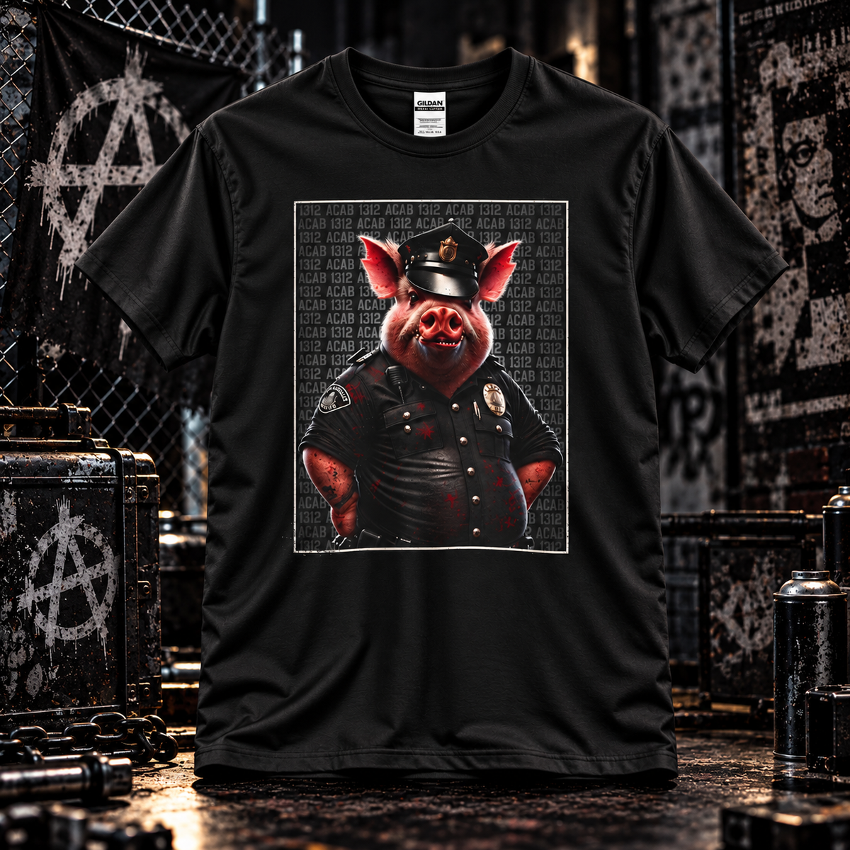 1312 – Pig in Uniform Anti-Authority T-Shirt