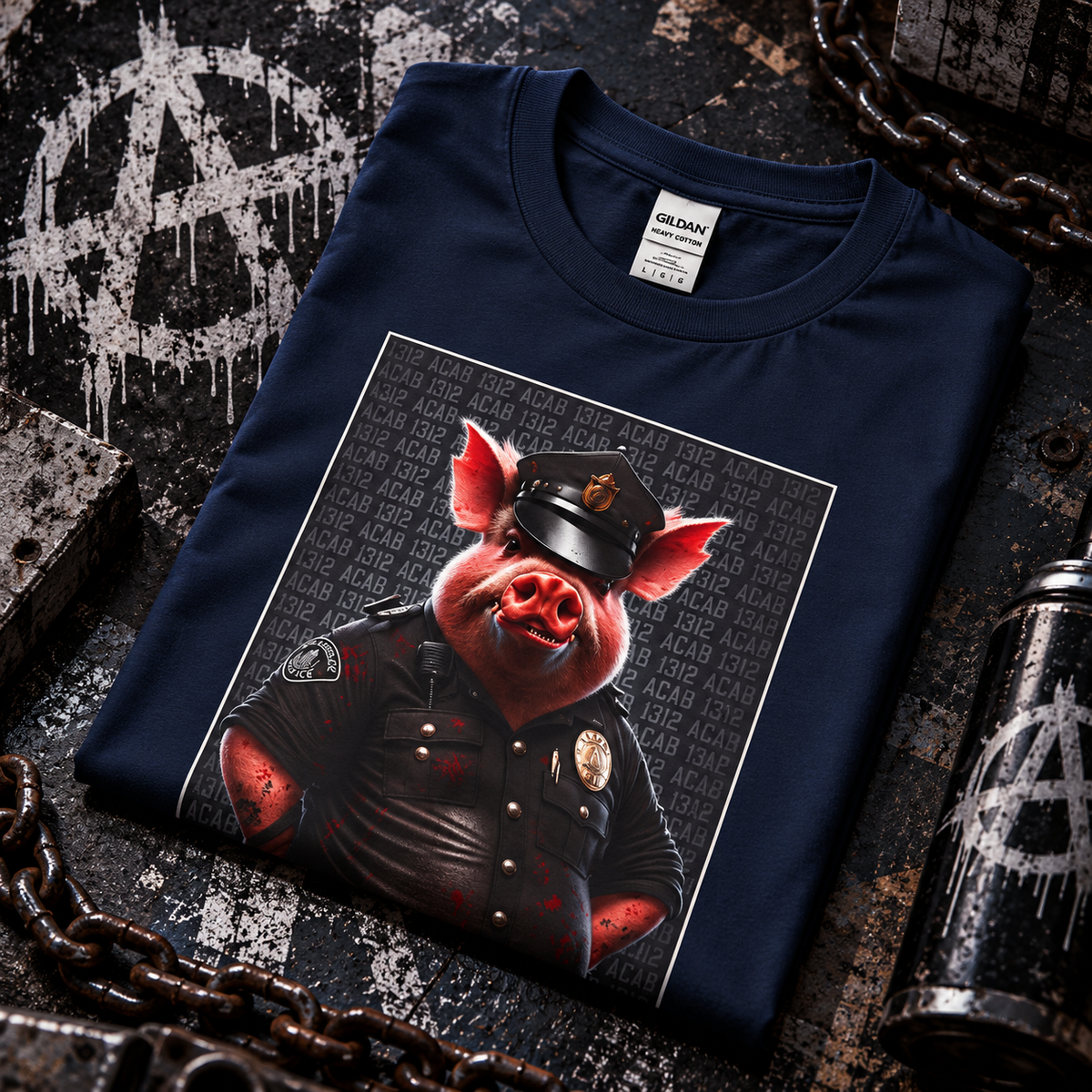 1312 – Pig in Uniform Anti-Authority T-Shirt
