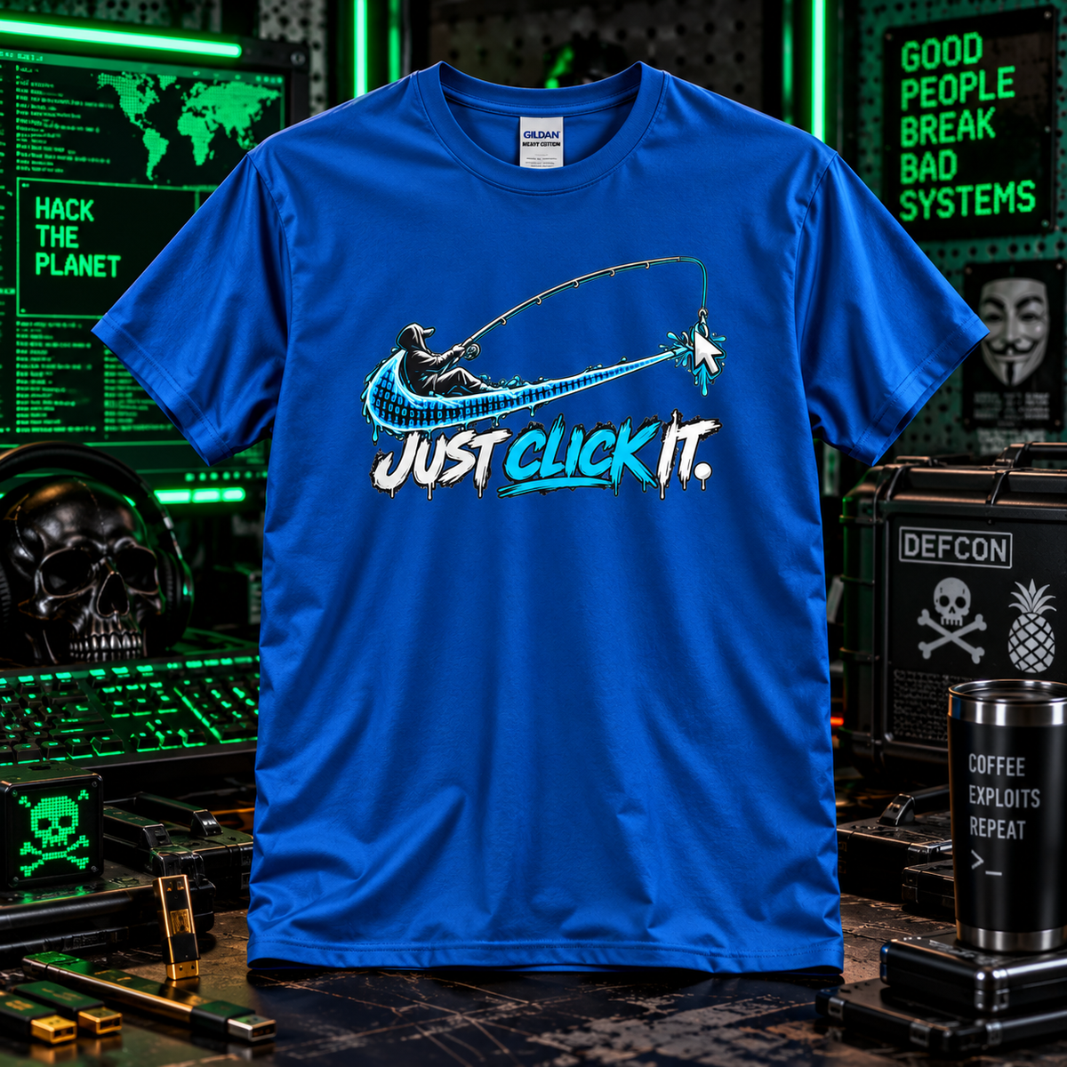 Just Click It – Hacker Phishing T-Shirt
