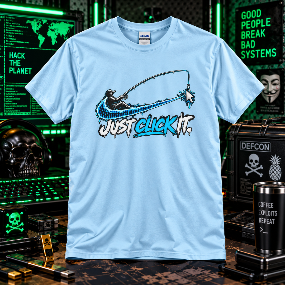 Just Click It – Hacker Phishing T-Shirt