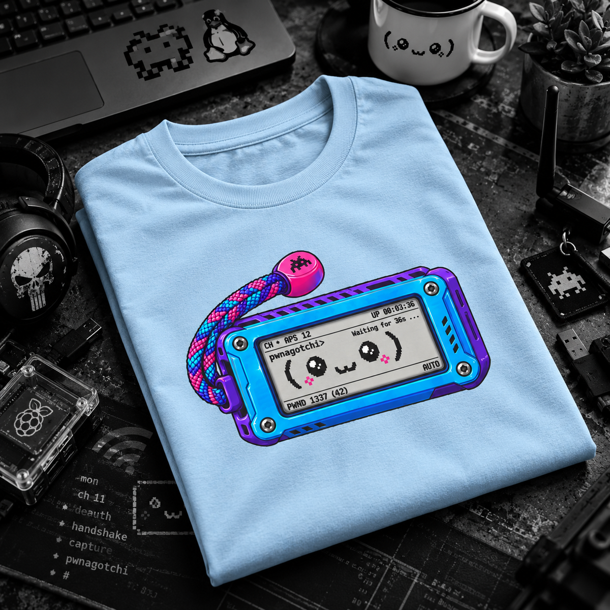 Pwnagotchi Hacker Tee