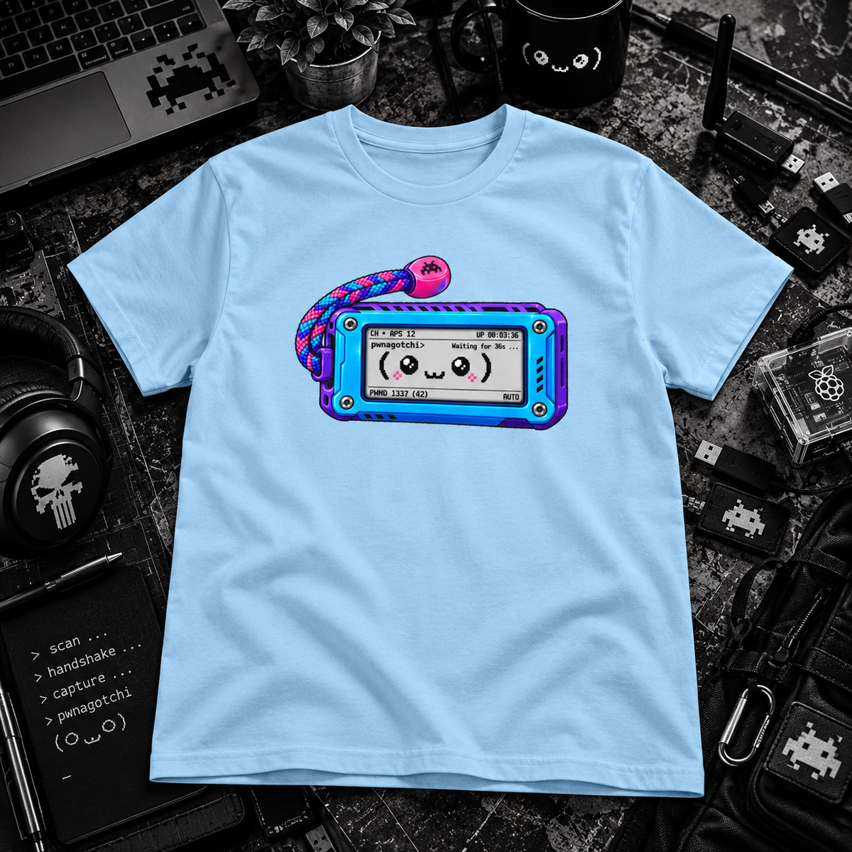 Pwnagotchi Hacker Tee