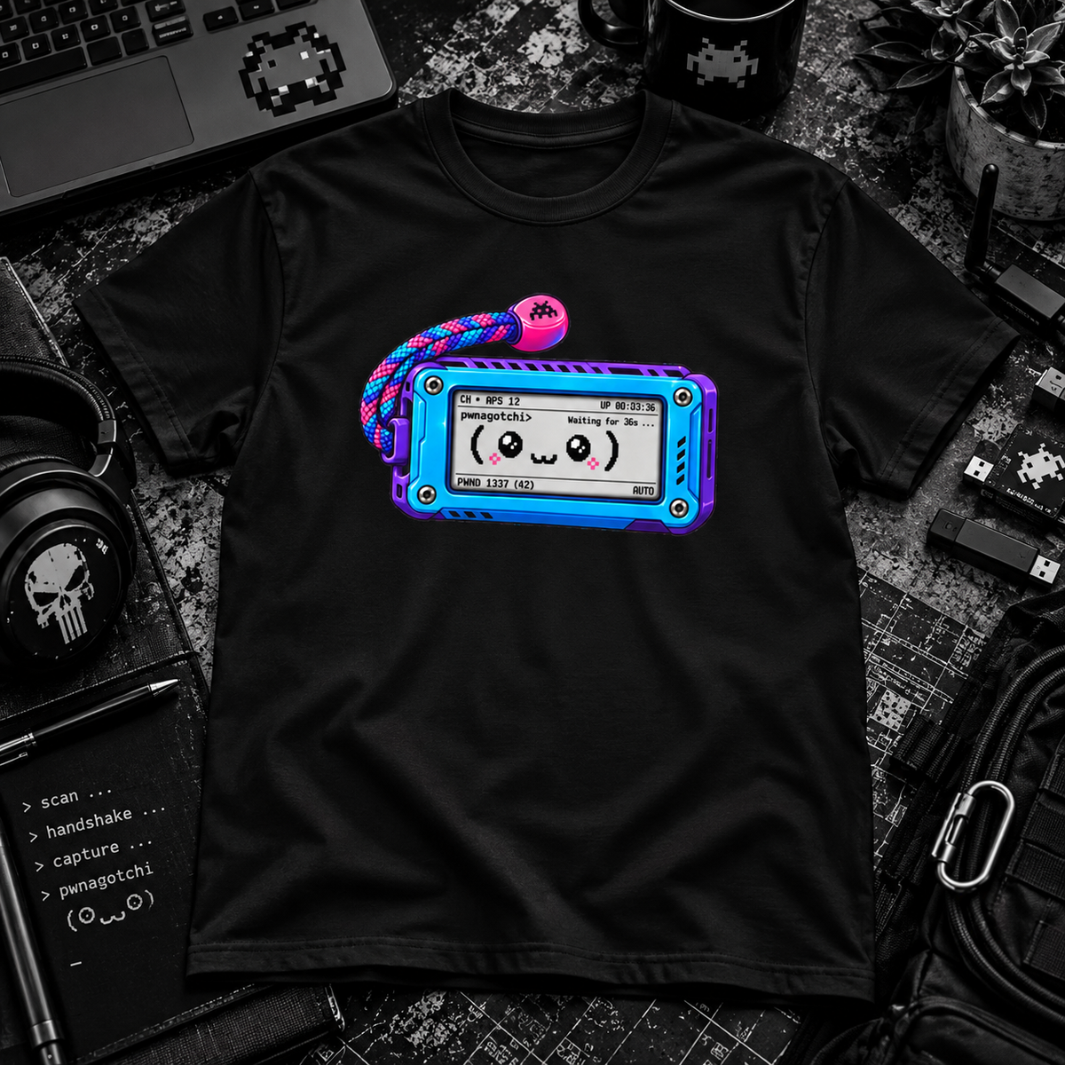 Pwnagotchi Hacker Tee