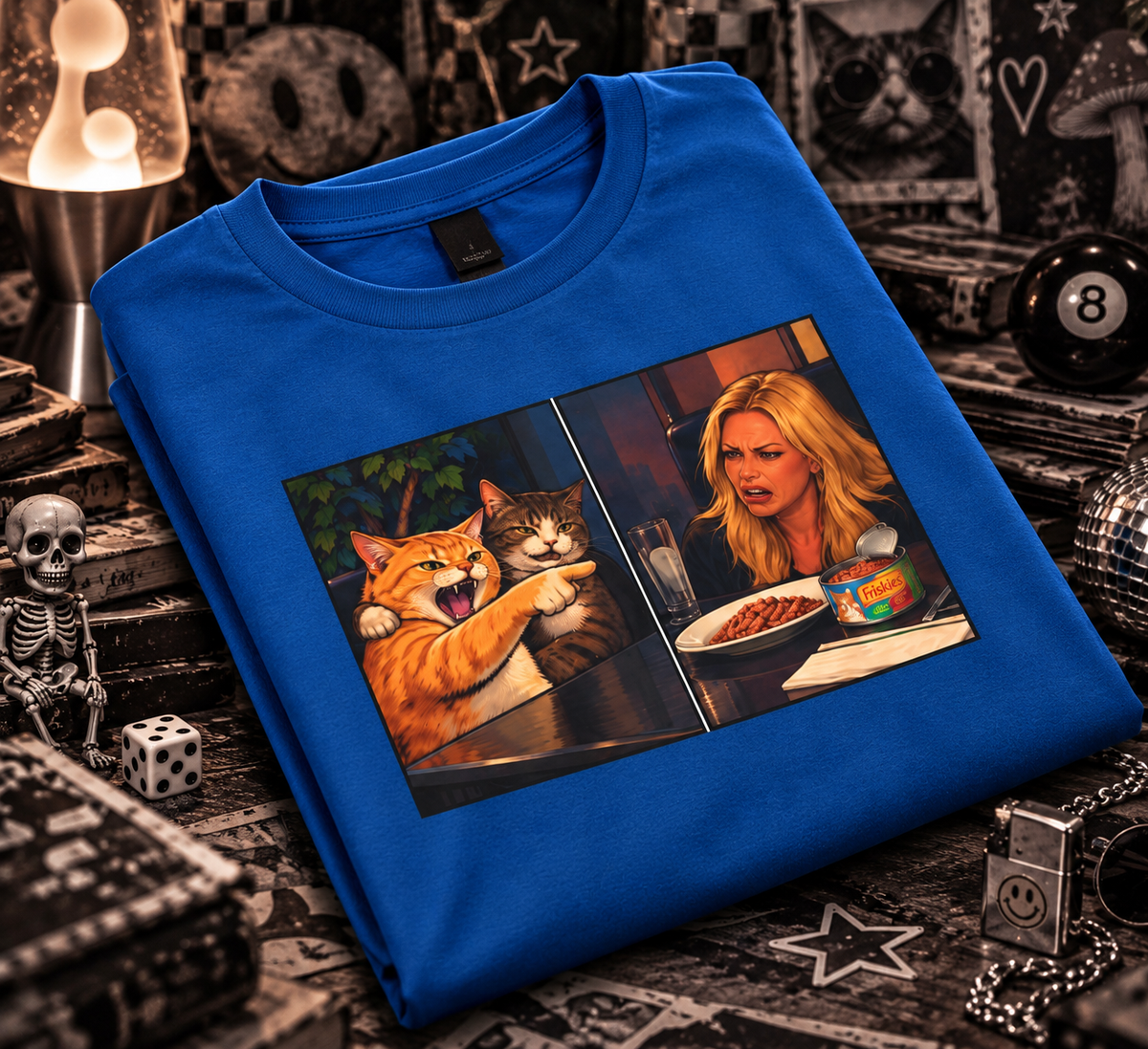 Cat Meme T-shirt - Cat Yelling at Woman