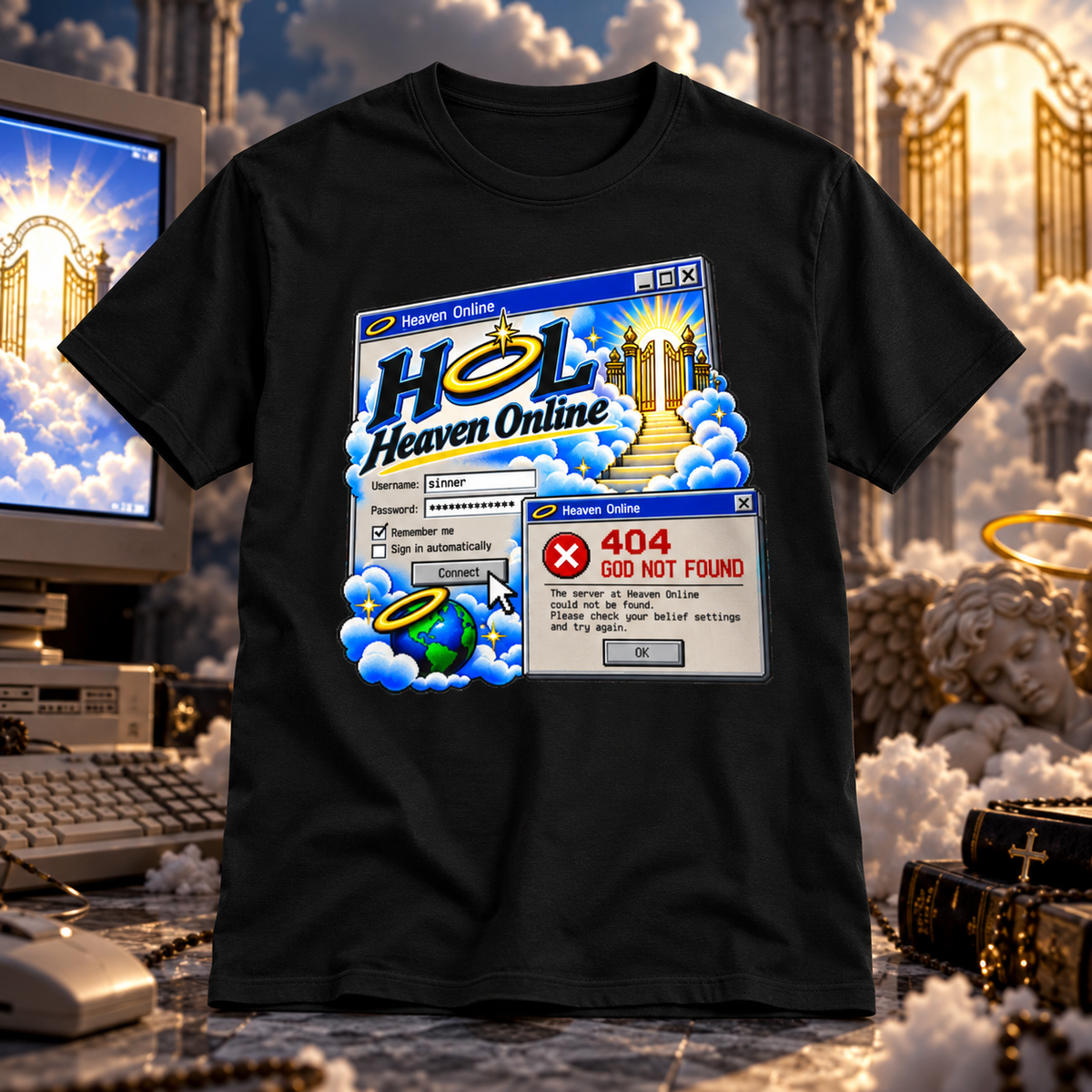 404: God Not Found – Heaven Online T-Shirt