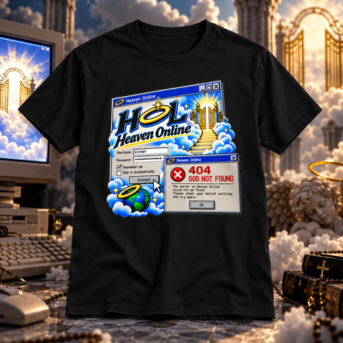 404: God Not Found – Heaven Online T-Shirt