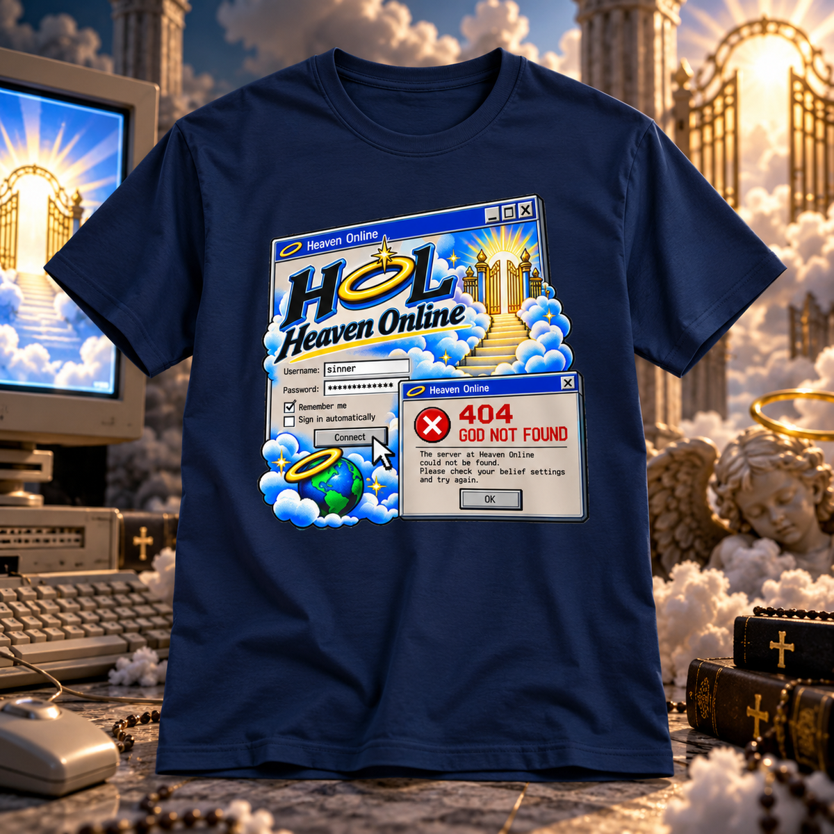 404: God Not Found – Heaven Online T-Shirt