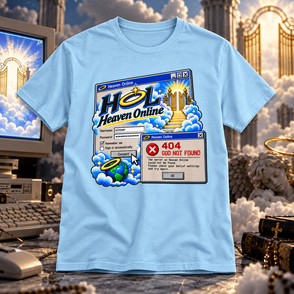 404: God Not Found – Heaven Online T-Shirt