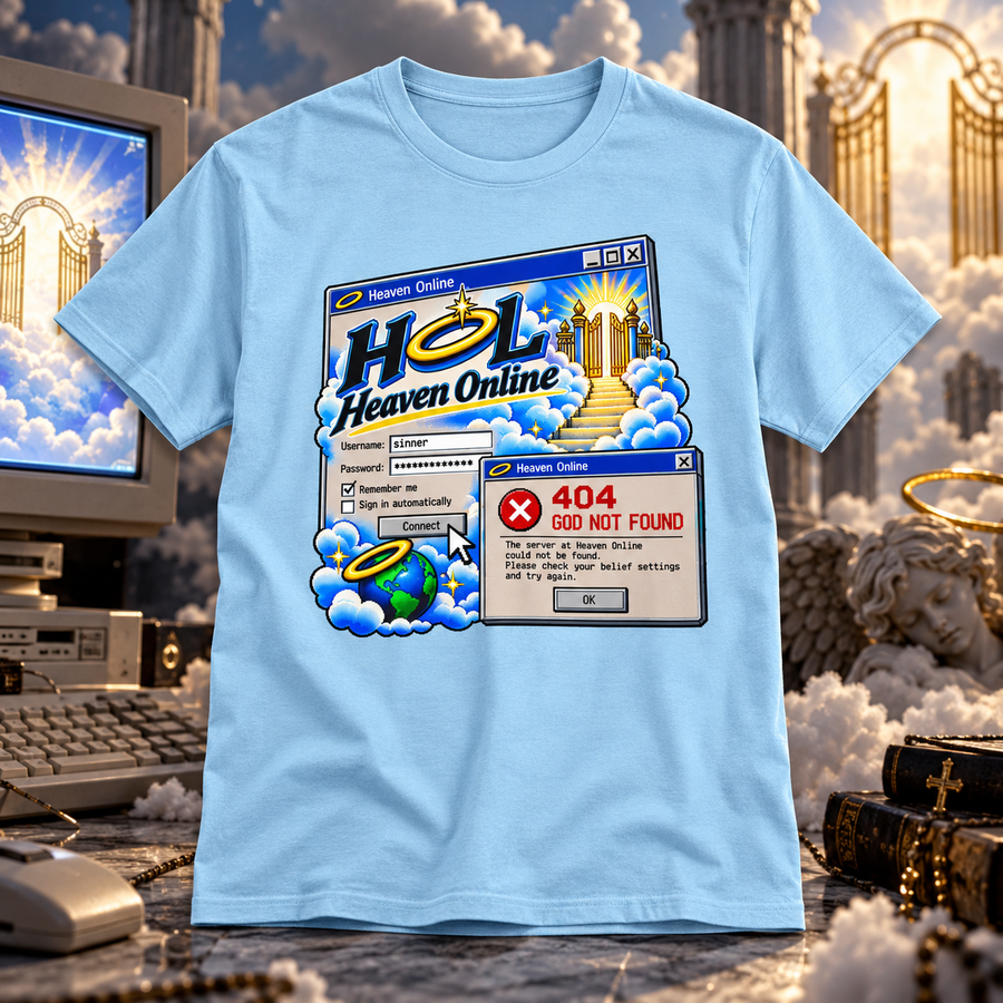 404: God Not Found – Heaven Online T-Shirt