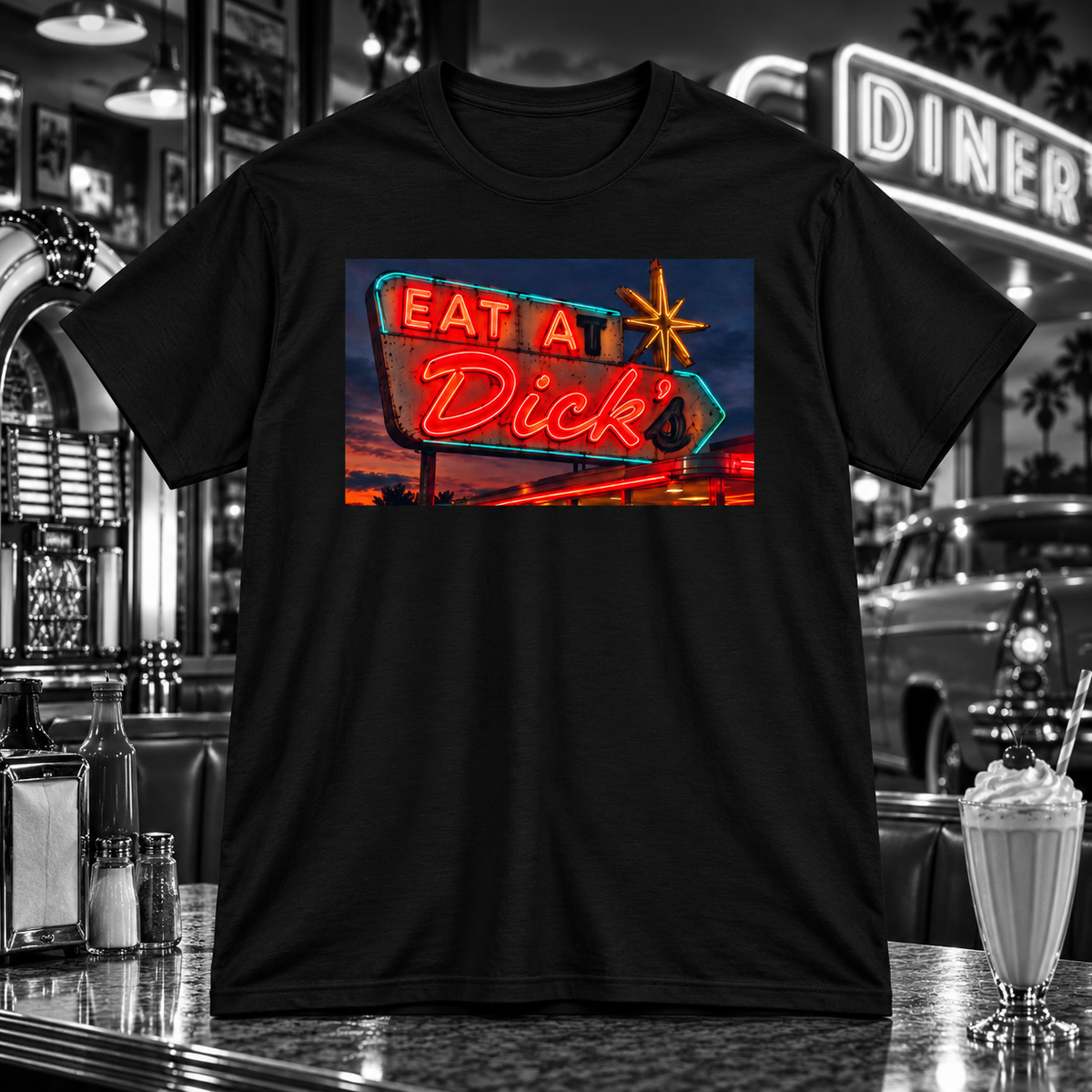 Eat at Dick’s – Vintage Neon T-Shirt