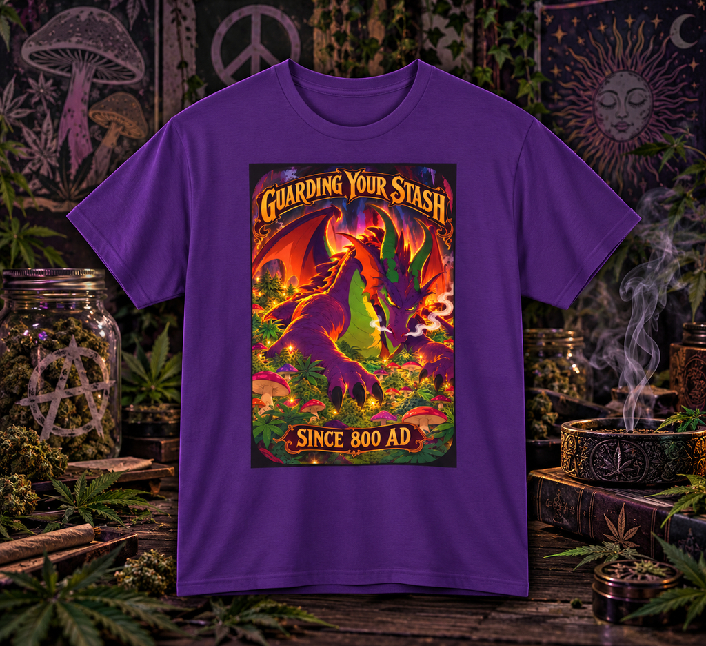 Guarding Your Stash Since 800 AD - Fantasy Dragon Stoner Tee