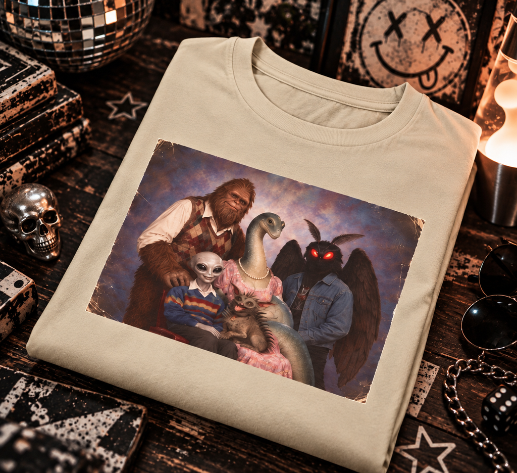 Cryptid Family Portrait T-shirt