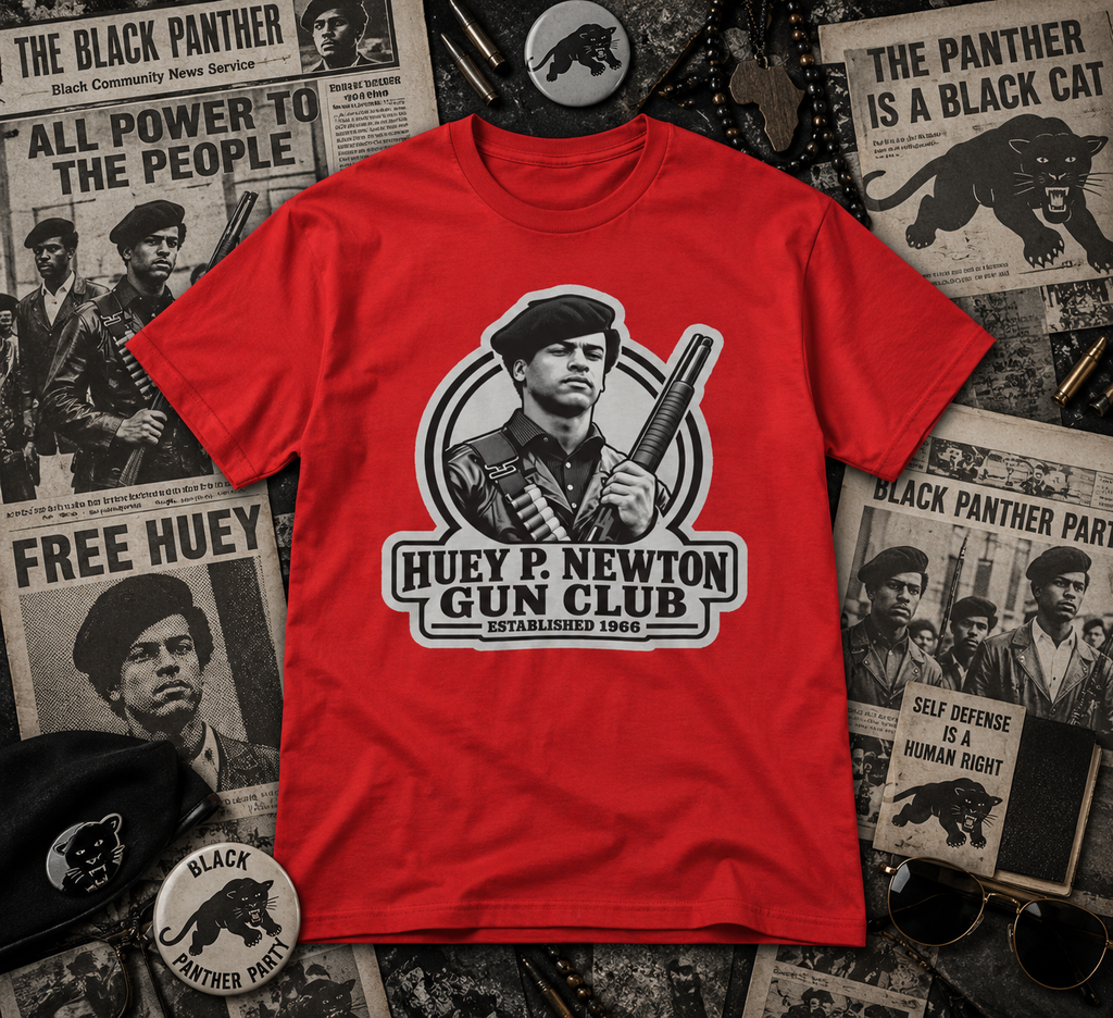 Huey P. Newton Gun Club - Established 1966 - Revolutionary Tee