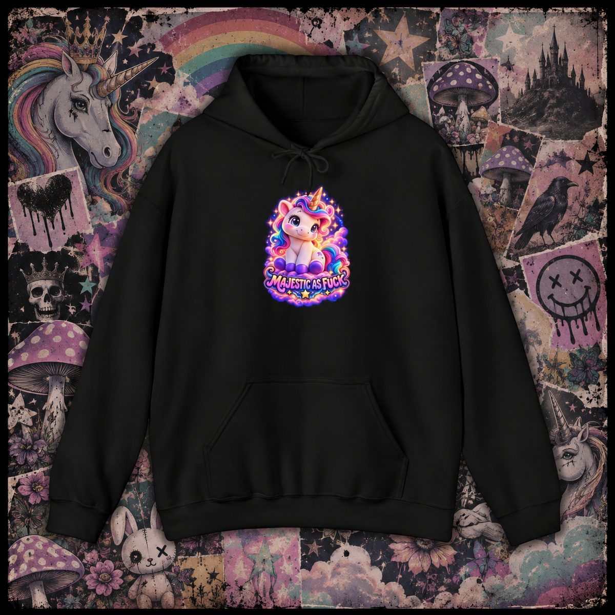 Majestic as Fuck Unicorn Pullover Hoodie