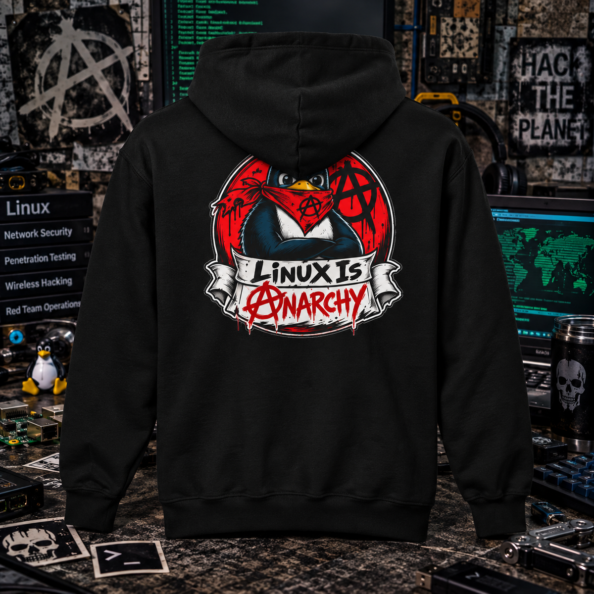 Linux Is Anarchy Zip-Up Hoodie