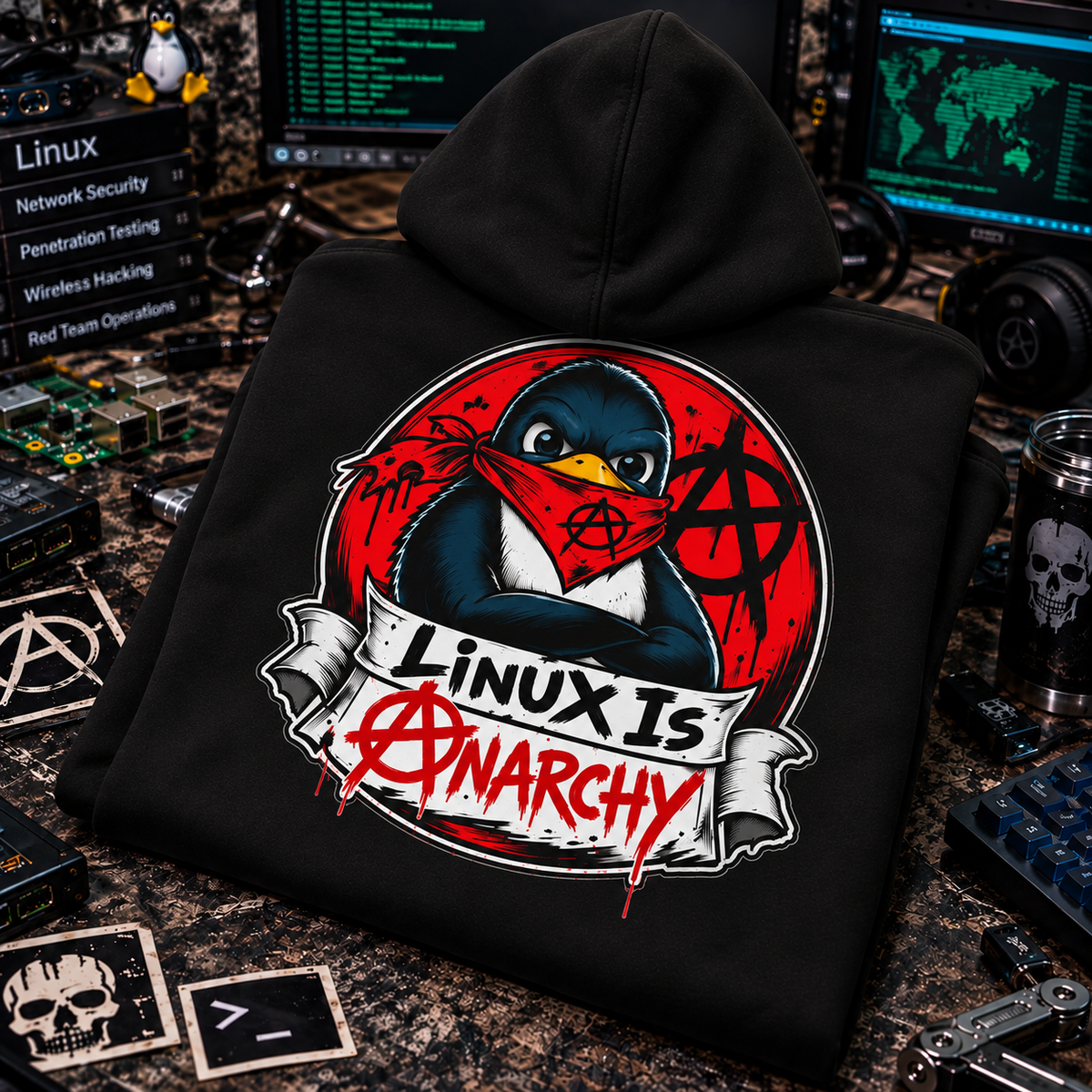 Linux Is Anarchy Zip-Up Hoodie