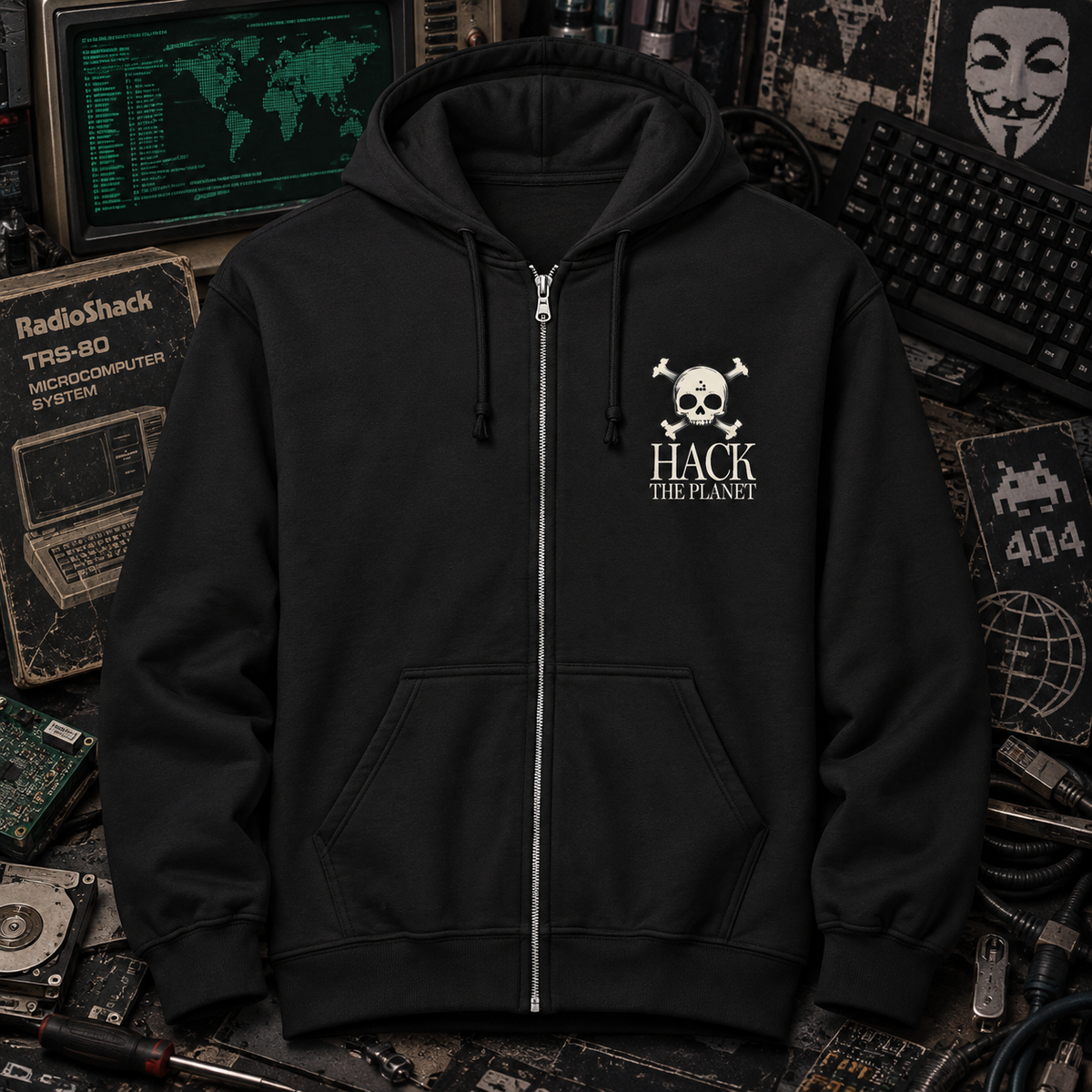 Hack the Planet Zip-Up Hoodie